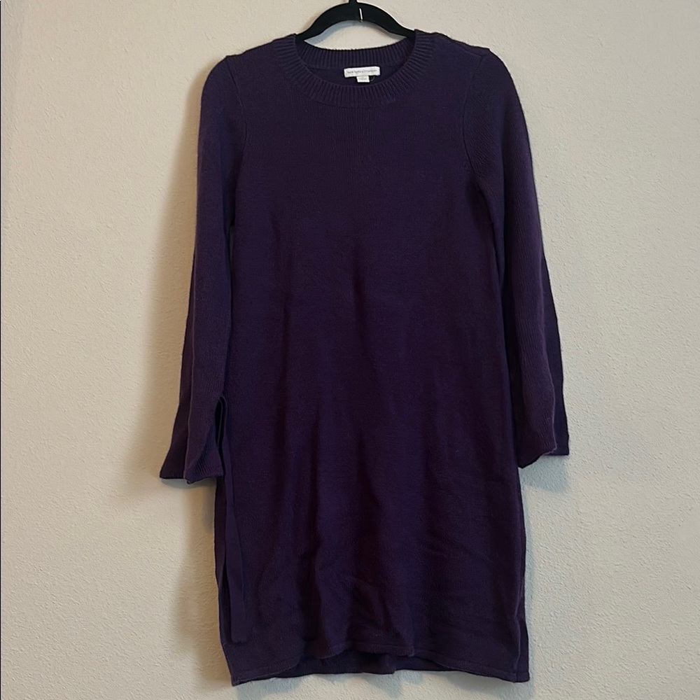 Purple Knit Sweater Dress